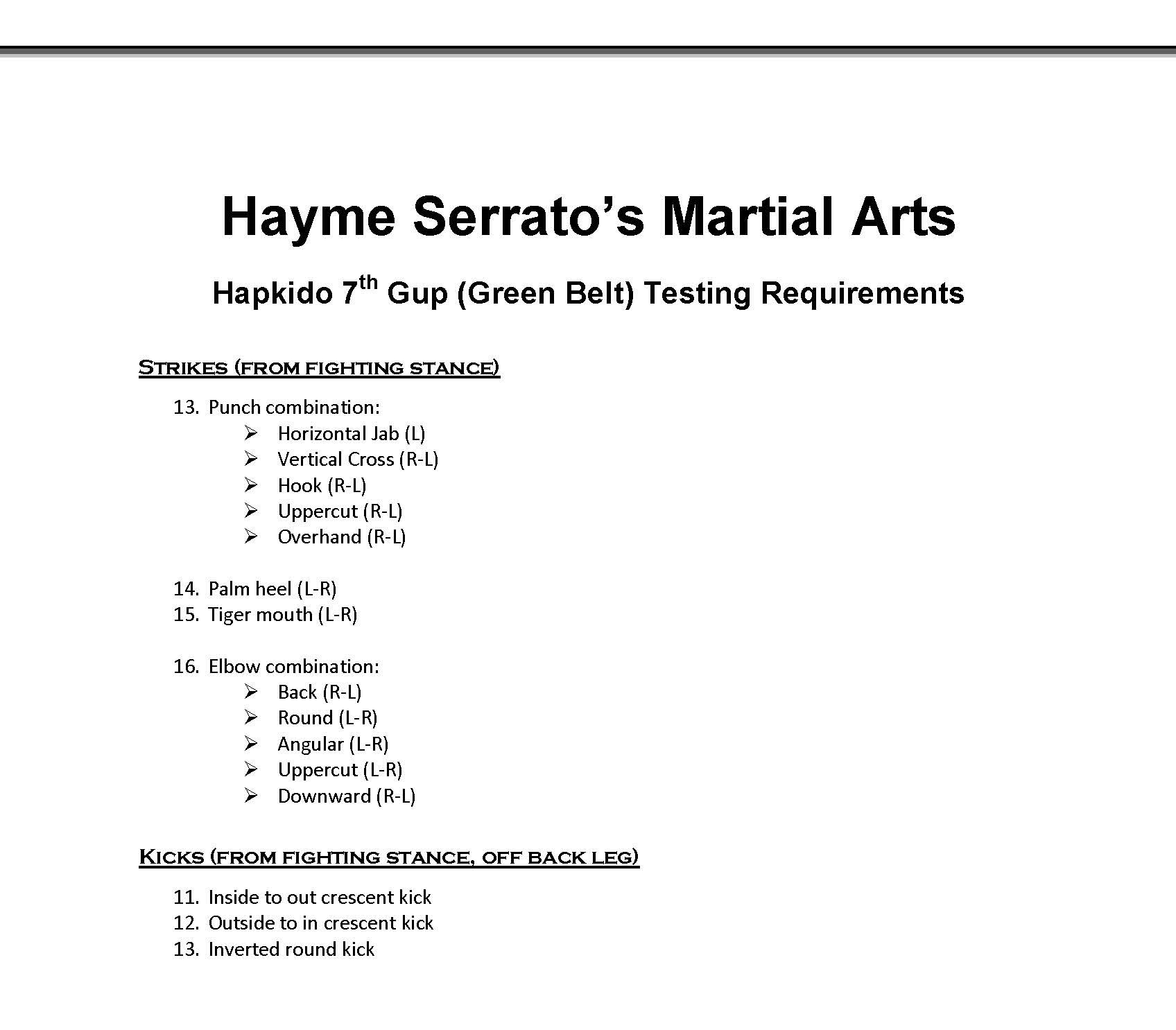 Hapkido Requirement Paperwork Hayme Serratos Martial Arts